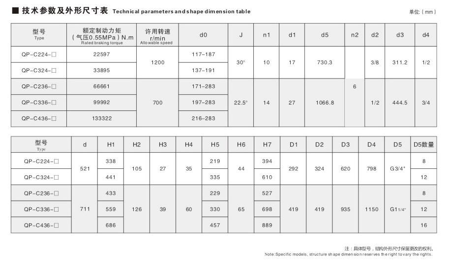 QP-C系列常開氣動(dòng)全盤制動(dòng)器02